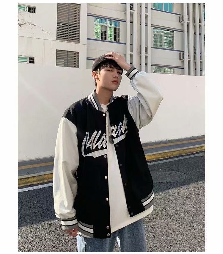 Baseball-Trikot 2023 Frühling Amerikanische Modemarke Farbe passende Coup Lose Student Trend Casual Mantel Herren_voghion.com