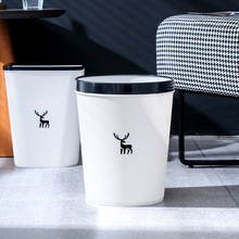 定制家用按压式带盖垃圾桶客厅厨房卫生间大号小鹿翻盖拉篓大容量