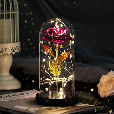 24K Spend eternity Winnings rose Lampshade Christmas Gold foil Tanabata Festival birthday gift senior Artificial Flower