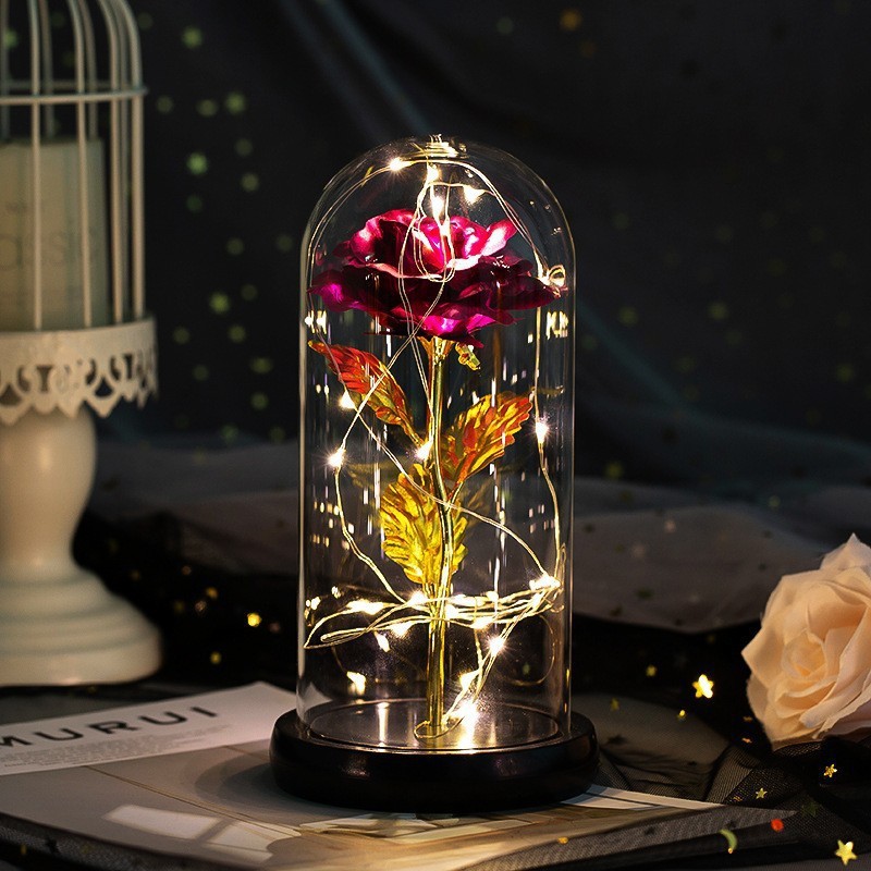 24K Spend eternity Winnings rose Lampshade Christmas Gold foil Tanabata Festival birthday gift senior Artificial Flower