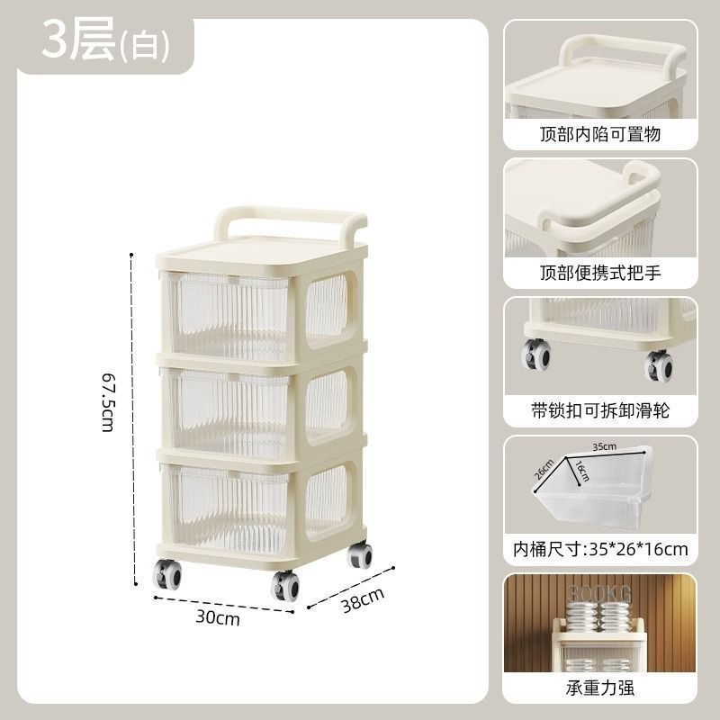 小推车零食奶油风置物架落地可移动宝宝玩具储物架婴儿用品收纳柜|undefined