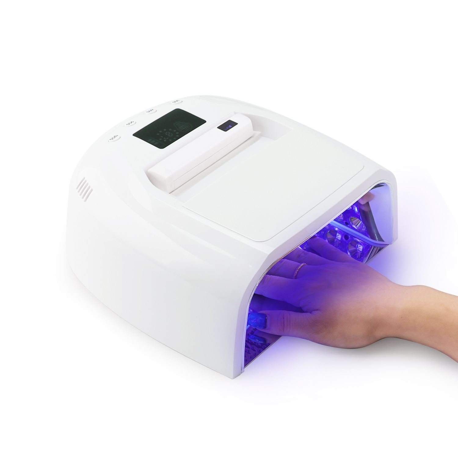 128W máquina de secado rápido sin lámpara de mano negra de una palabra integral inalámbrica máquina de terapia de uñas