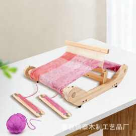 跨境木质编织架可调节手工织布机纱线绕线器毛线制作挂毯编织架