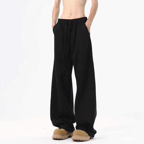 Black American-style curved knife guard pants for men's spring and autumn, cleanfit sports casual long pants 