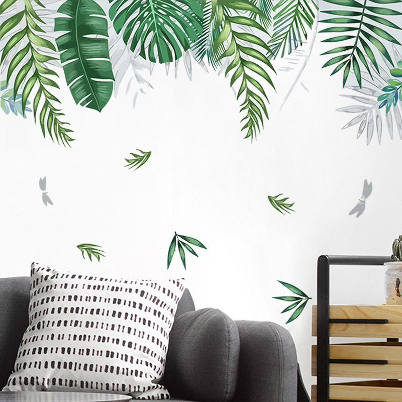 New Tropical Green Leaf Wall Stickers display picture 6