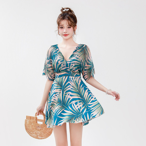  New Arrival Women's One-Piece Swimsuit: Fashionable, Modest Design—Perfect for Covering the Belly, Slimming Effect, High Waist, with Underwire Support, Ideal for Beach Vacations