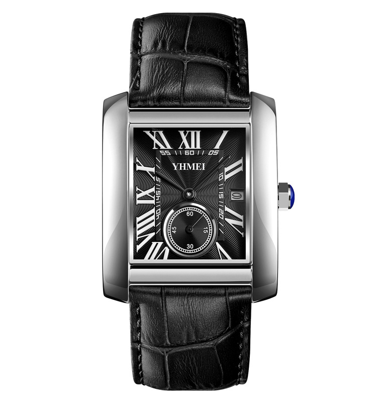 Nuevo reloj de cuarzo a la moda, reloj con correa para hombre, esfera de dos pines, resistente al agua, fabricante de estudiantes, venta al por mayor, Esfera Grande