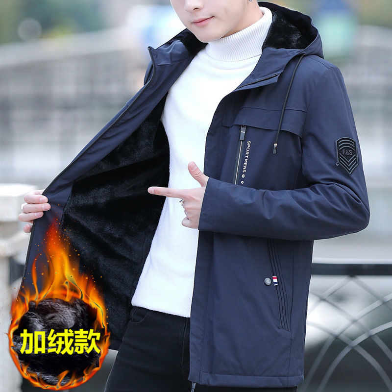 男士冬季棉衣外套加绒加厚中青年冬装中长款棉袄保暖防寒男