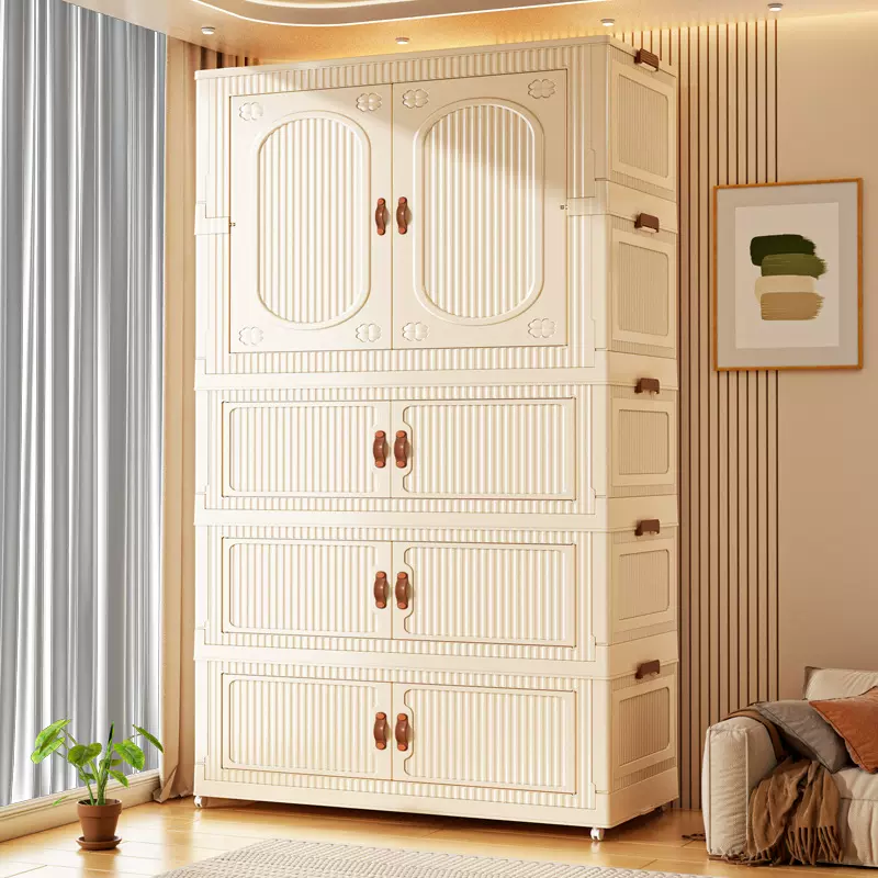 家庭收纳一体柜免安装简易衣柜家用衣服被子储物柜儿童衣橱成人