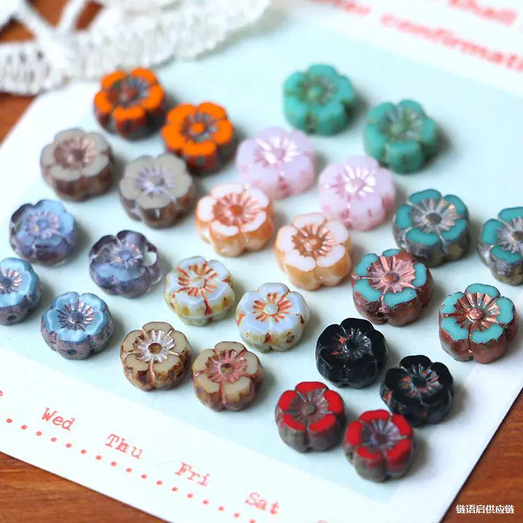 Разноцветные граненые цветы 8/10 мм, чешские стеклянные цветочные бусины, сделай сам, материал ручной работы, ювелирные аксессуары A666