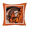 Scandinavian orange sofa, modern back pillow, plush pillowcase