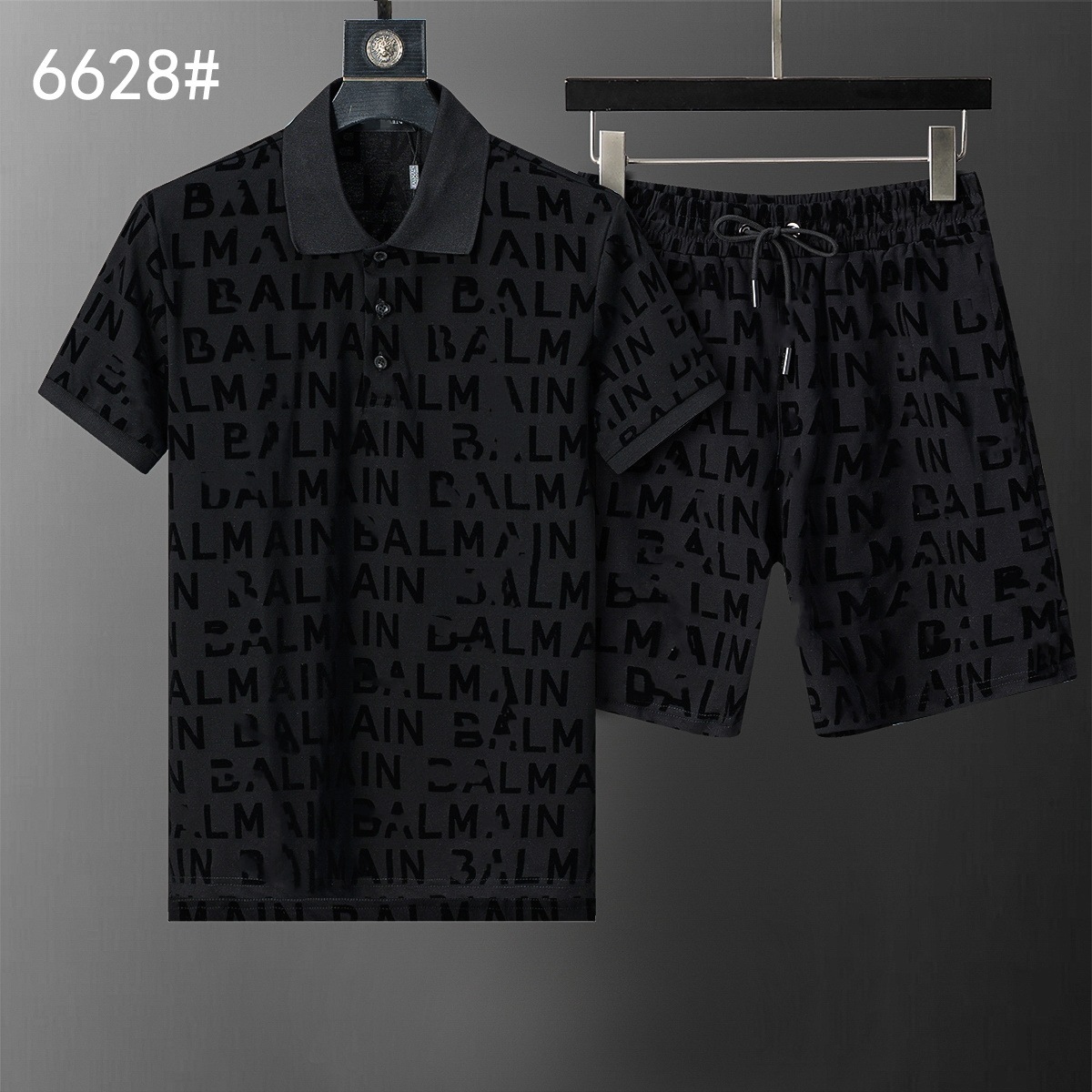 Cross-border versión correcta polo manga corta set de collar de verano clásico toalla de hombre bordado casual Europa y América explosión