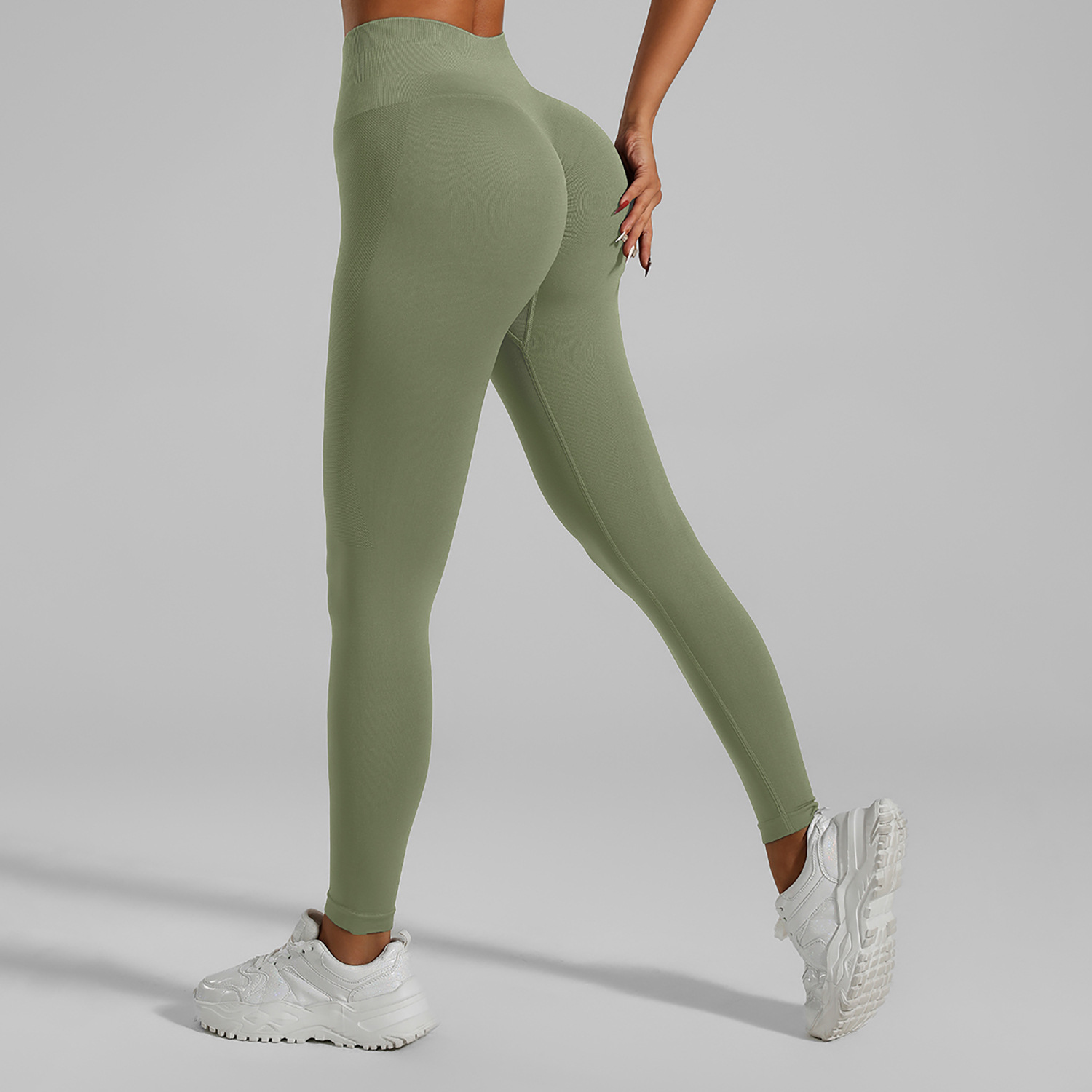 Transfronterizo nuevo apretado de cintura alta Pantalones deportivos de levantamiento de cadera de las mujeres pantalones de fitness deportes Peach Hip nude yoga pantalones de las mujeres