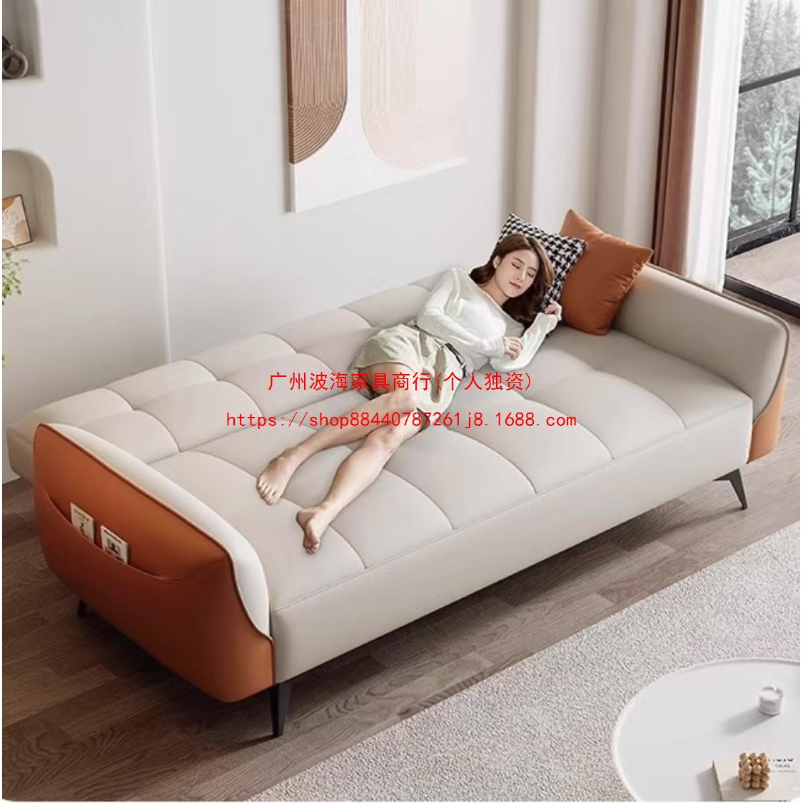 Cat Scratch Cloth Sofa Bed Multifunctional Dual-Purpose Modern Simple Living Room Apartment Small Apartment Single and Double Foldable Sofa