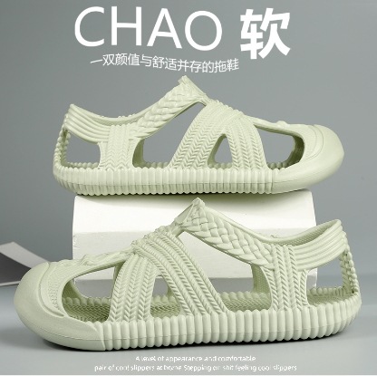 Nuevos zapatos de paja retro de verano para hombres con suela suave zapatos de playa transpirables y ligeros sandalias de caña casuales antideslizantes zapatos de hombre