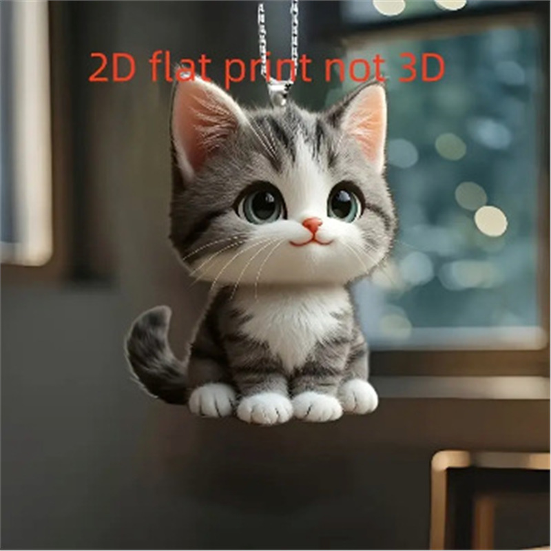 Nuevo plano acrílico transfronterizo para adorable té de leche gatos colgantes de automóviles fiestas colgantes de decoración del hogar