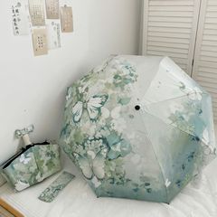 国風自動折り畳み傘紫外線防止日除け日除け日傘黒ゴム晴れ雨両用カスタム広告