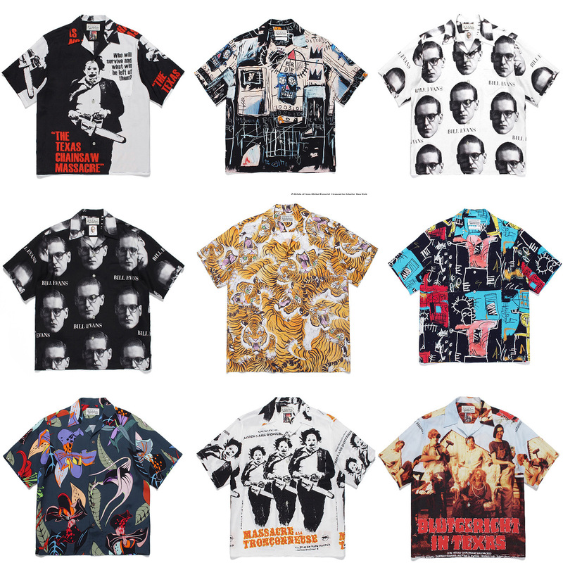 Cross-border Foreign Trade Wacko Maria Full Printed Shirt Street Loose Hawaiian Holiday Style Short Sleeve Shirt