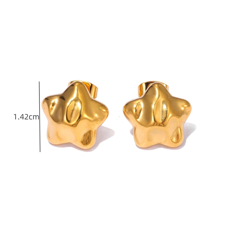 8g Weight 304 Stainless Steel Ear Needle Material Ear Studs Classification 1 Pair Quantity Holiday, Travel, Selfie Occasion 304 Stainless Steel Material Heart Shape, Flower Pattern Women's Gender Plating Design Elegant, Simple Style, Streetwear Style 1 Pair Elegant Simple Style Streetwear Heart Shape Flower Plating 304 Stainless Steel Ear Studs 3