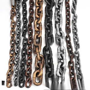 Simulated Iron Chain Props Halloween Haunted House Secret Room Plastic Fake Chain Film and Television Torture Tools Prisoner Bar Chain
