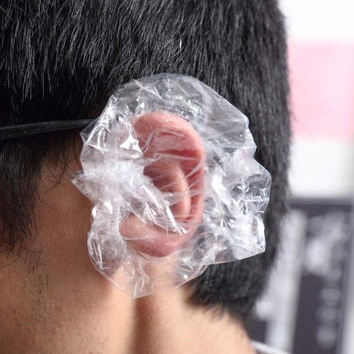 Four-piece set of disposable hair dyeing tools, hair care, disposable shower cap, earmuffs, gloves, shawl and scarf
