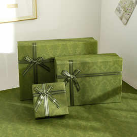 定制绿色生日礼物盒天地盖伴手礼盒子定制新年圣诞礼盒礼品包定做