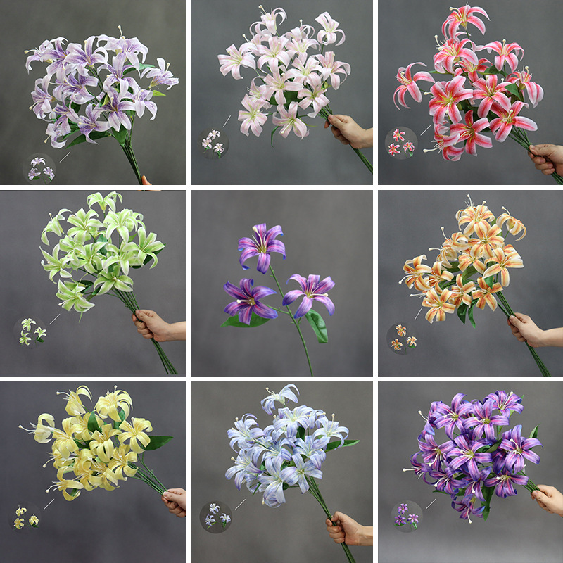 Wedding 3 wild lilies artificial flowers silk flowers shopping mall…