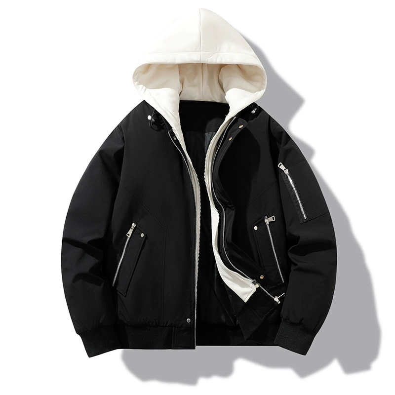 Толстая хлопчатобумажная одежда мужской зимний большой размер поддельные две зимние хлопчатобумажные толстые куртки плюс удобрения