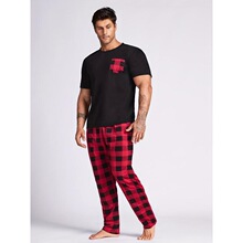 W 35665 Lazy Pocket Pants Plaid Home Casual �����ڴ�����