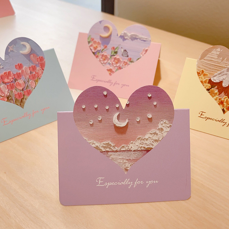 Simple Style Heart Shape Paper Daily Party Card display picture 4