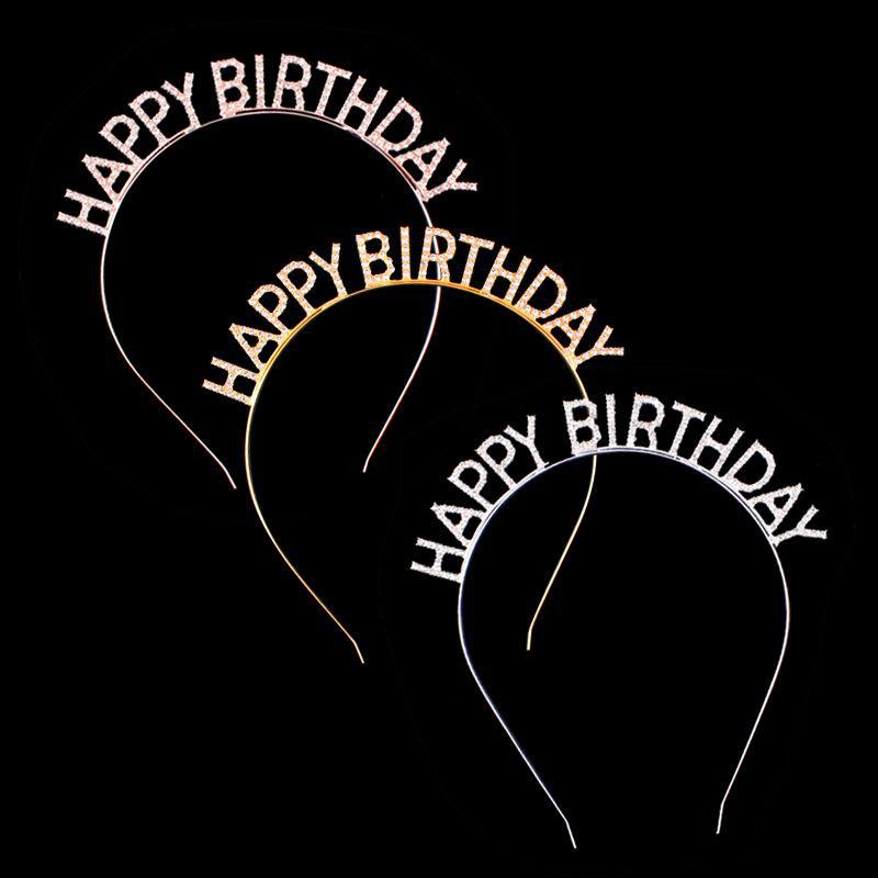 网红happy birthday生日快乐发箍欧美生日派对聚会装饰字母头箍