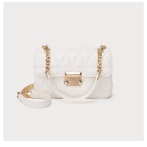 Ladies' Crossbody Bag with a Luxurious Texture and Exclusive Chanel-inspired Striped Chain Design, a Trendy Small Bag This Year