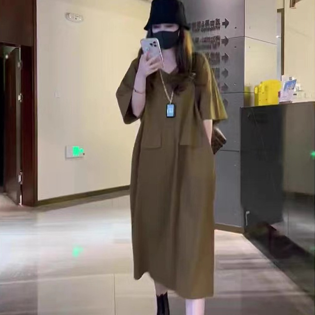 Summer New High-end Elegant Socialite Chic Dress Loose European Roman Cotton Mustard Yellow Women's Dress Summer New High-end Elegant Socialite Chic Dress Loose European Roman Cotton Mustard Yellow Women's Dress