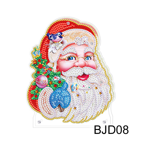 Transfronterizos DIY Diamante Pintura de decoración periférica 5D Navidad muñeco de nieve luz de noche dibujos animados decoración interior pintura de diamantes