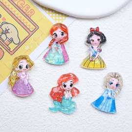 卡通亮片5款公主树脂配件diy手工发夹手机壳冰箱贴奶油胶材料批发