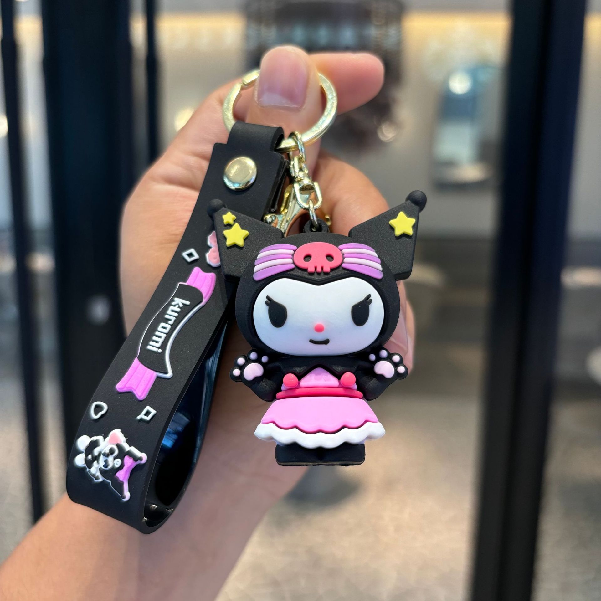 Sanlio colgante de llaver pareja encantadora Kuolomi muñeca llaverera para niños pequeños regalos llaverera