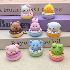 漫画動物ドーナツ立体かわいいデスクトップ車の装飾品 diy 樹脂ジュエリーアクセサリーペアライブブロードキャスト