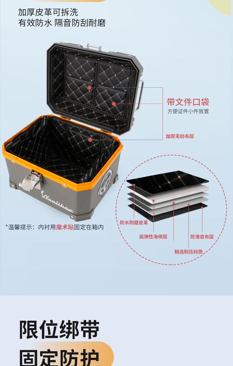 Compatible with Ninebot Fz110/F90M/Fzmix electric scooter rear trunk, non-aluminum alloy storage scooter trunk