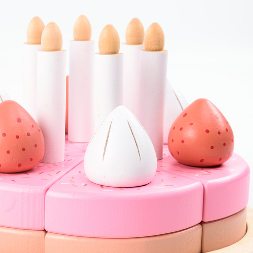 Wooden simulated children's double-layered birthday cake, cut and play, Velcro cake cut and play toys