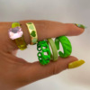 Metal resin, ring, fashionable advanced set, accessory, high-quality style, simple and elegant design