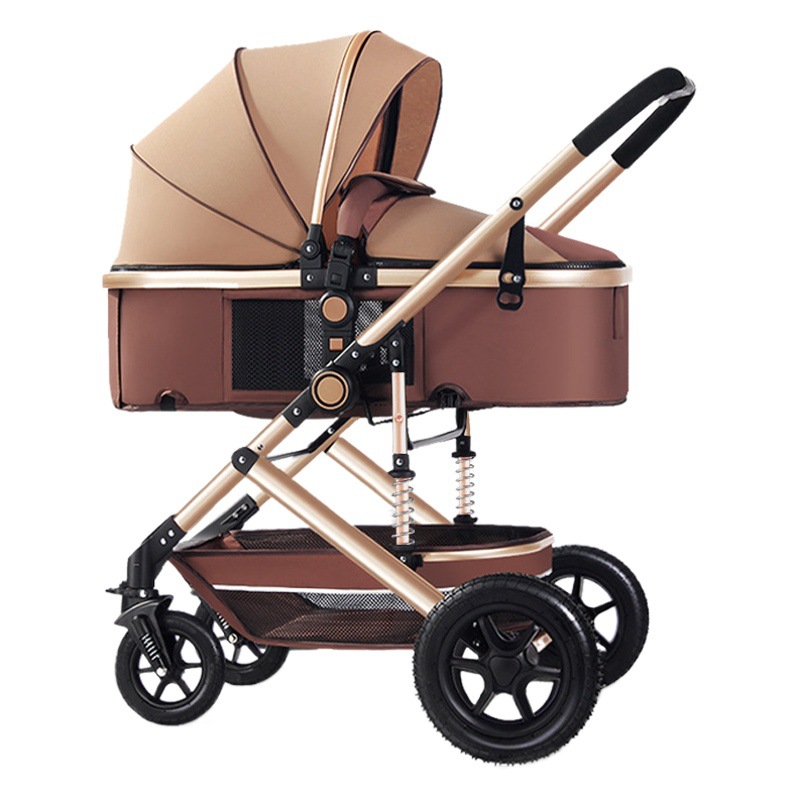 Cochecito de bebé ligero y reclinable, plegable de dos vías, alta absorción de impactos de paisaje, cochecito de cuatro ruedas de cuatro estaciones, cochecito de bebé al por mayor