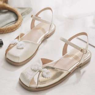 Soft-Soled Work Commuting Sandals Summer Flat Skirt French Super Fairy Baotou New Sandals Retro Single Shoes Women Summer