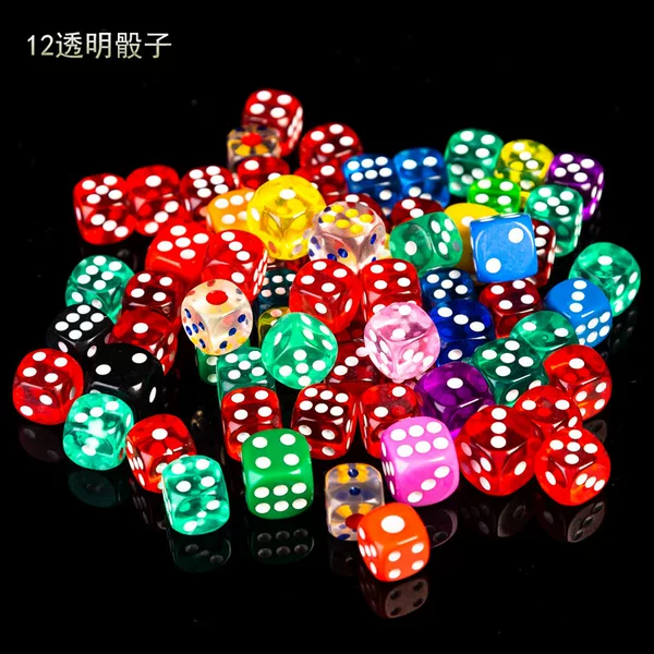 Transparent Acrylic Dice 12mm Rounded Corner Point Dice Bar Ktv Entertainment Dice Six-Sided Sieve in Stock