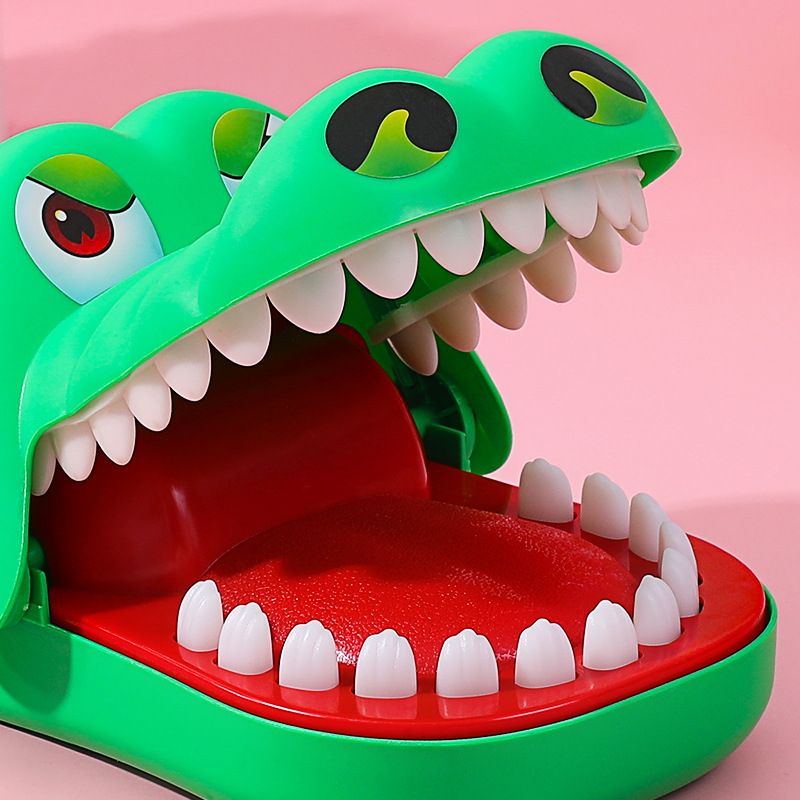 Morder los dedos pequeño cocodrilo dinosaurio para niños truco juguete niño Presione los dientes gran tiburón morder la boca de la gente tirar los dientes morder las manos