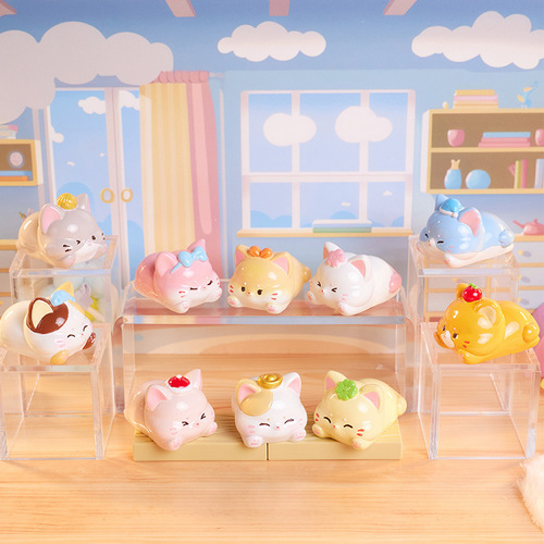 New cat papa lol cute cartoon cute blind bag creative desktop decoration small ornaments trendy resin figure