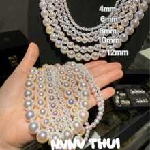 珠宝 露思澳白天女极光珍珠项链 日本纯银扣炫彩极光海水珠锁骨链