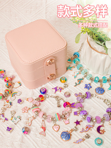 Bracelet beads children's bead making little girl toy jewelry 6 sets necklace gift box birthday gift box