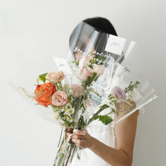 全透明英文玻璃紙花束防塵OPP多支袋母親節鮮花包裝多支玫瑰花袋