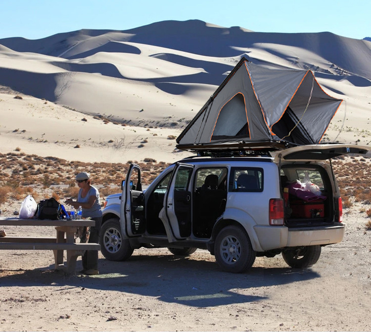 Hard-Shell Car-Mounted Triangular Tent, Aluminum Alloy Wind-Resistant Roof Tent, Universal Camping Gear for Rvs and Suvs, Wholesale