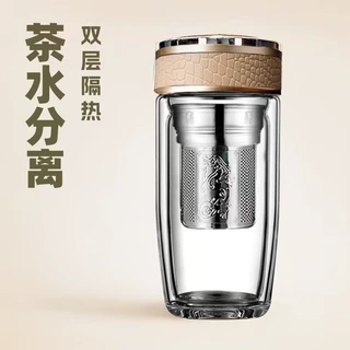加厚双层玻璃杯茶水分离杯耐高温隔热泡茶杯男女士车载鹅蛋杯代发